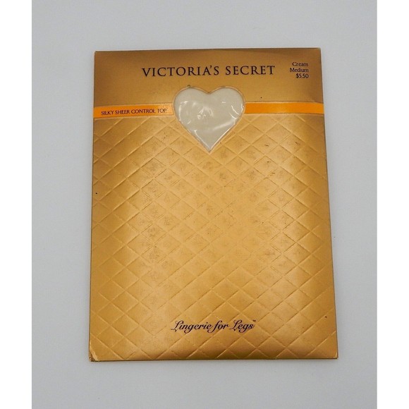 Victoria's Secret Cream Silky Sheer Control Top Pantyhose Medium NOS - Picture 1 of 6